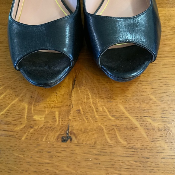 Black leather open toe heel - Picture 2 of 6